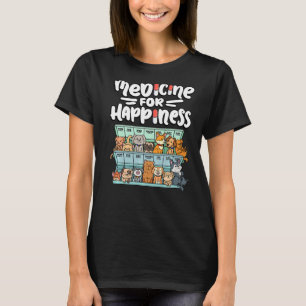 medicine for happiness pill box animals dog breeds T-Shirt