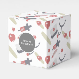 Medicine Graduation Party Nurse Practioner Pattern Favor Box