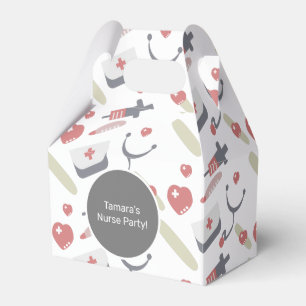 Medicine Graduation Party Nurse Practioner Pattern Favor Box