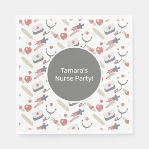 Medicine Graduation Party Nurse Practioner Pattern Napkin