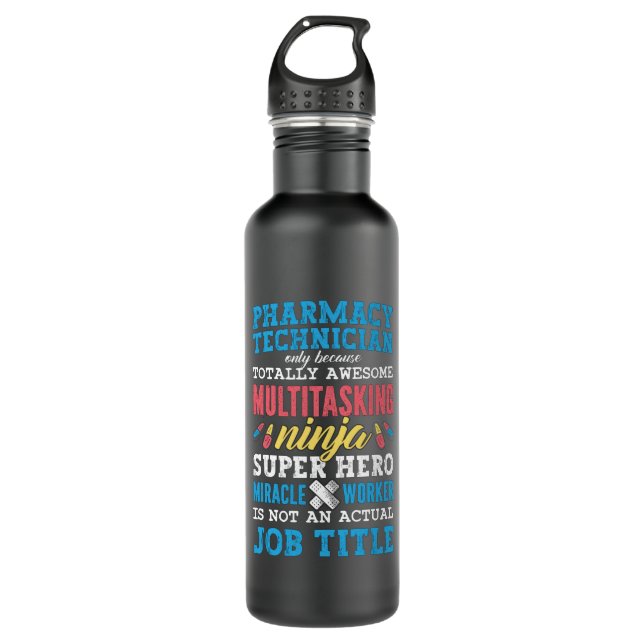 Medicine Hero Pharmacy Technician Tech Pharmacist 710 Ml Water Bottle (Front)