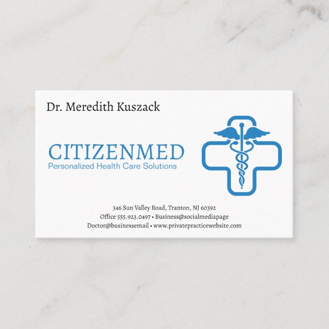 Medicine | Hospital Clinic Logo Business Card (Front)
