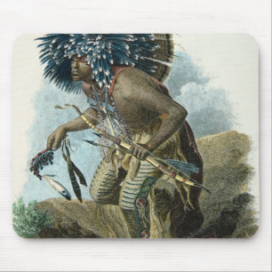 Medicine man of the Mandan tribe in the costume of Mouse Pad