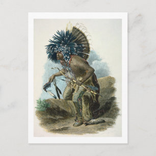 Medicine man of the Mandan tribe in the costume of Postcard