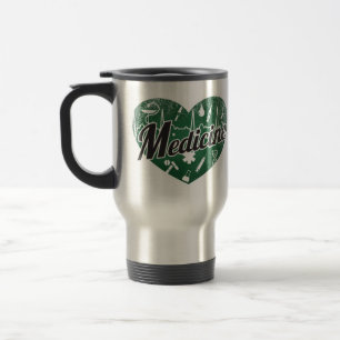 Medicine Retro Heart Blackboard Love Travel Mug