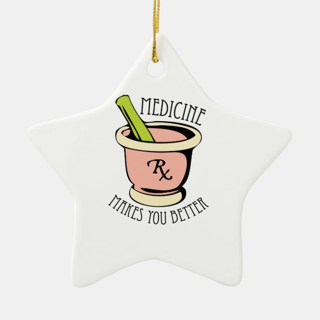 Medicine Rx Ceramic Ornament (Front)
