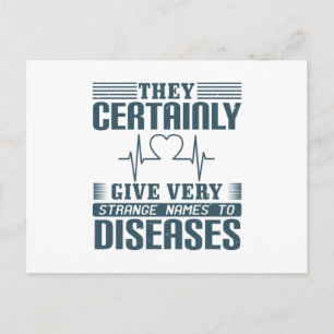 Medicine - Strange Names Of Diseases Postcard