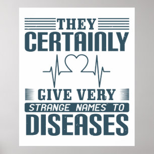 Medicine - Strange Names Of Diseases Poster
