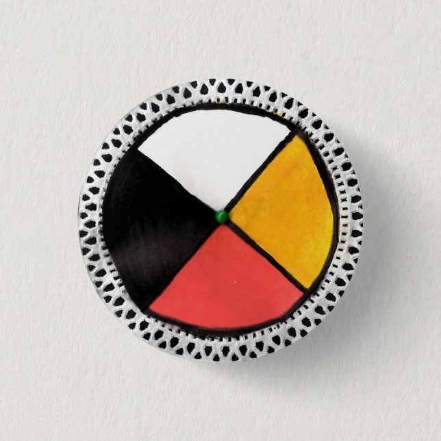 Medicine Wheel 1 Inch Round Button (Front)