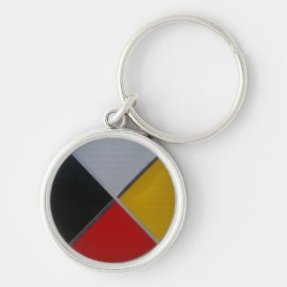 Medicine Wheel Button Keychain