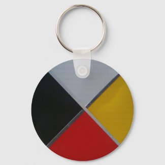 Medicine Wheel Button Keychain