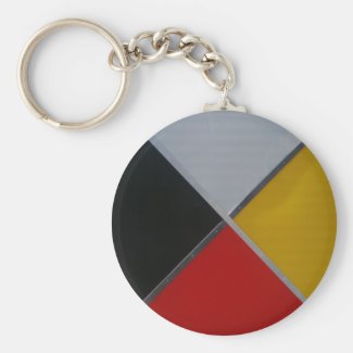 Medicine Wheel Button Keychain