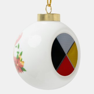 Medicine Wheel Ceramic Ball Ornament