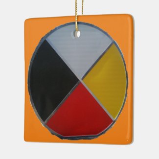 Medicine Wheel Ceramic Ornament