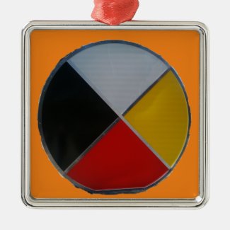 Medicine Wheel Ceramic Square Ornament