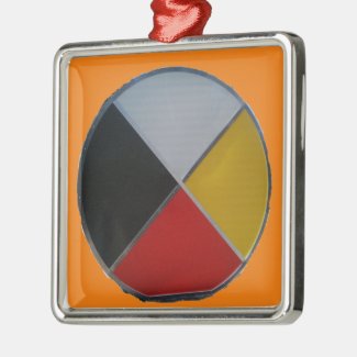 Medicine Wheel Ceramic Square Ornament