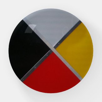 Medicine Wheel Dome Glass Paperweight
