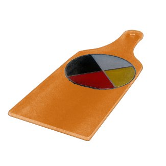 Medicine Wheel Glass Paddle Cutting Board