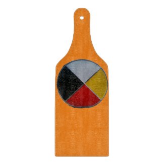 Medicine Wheel Glass Paddle Cutting Board