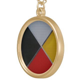 Medicine Wheel Gold Plated Round Necklace