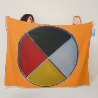 Medicine Wheel Large Fleece Blanket