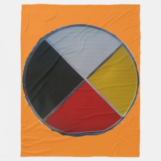 Medicine Wheel Large Fleece Blanket