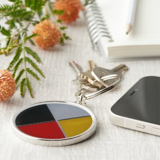 Medicine Wheel Large Premium Round Keychain