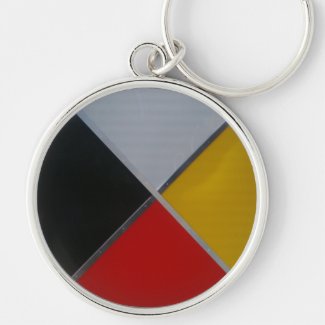 Medicine Wheel Large Premium Round Keychain