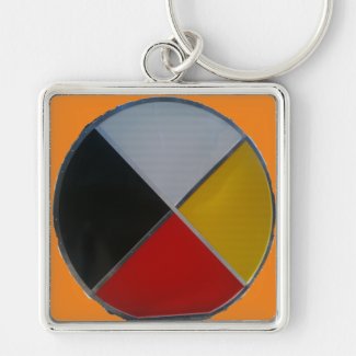 Medicine Wheel Large Premium Square Keychain