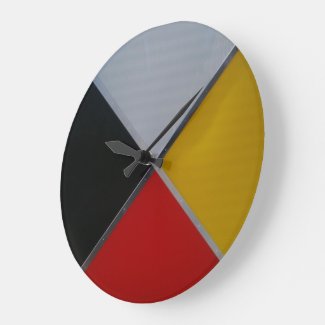 Medicine Wheel Large Round Acrylic Wall Clock