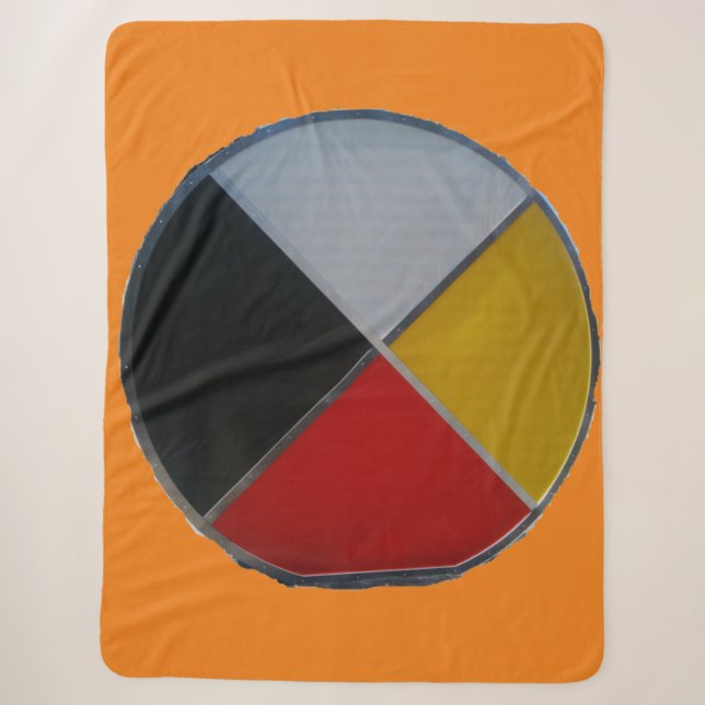Medicine Wheel Large Sherpa Blanket (Front)