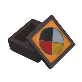 Medicine Wheel Magnetic Small Wooden Gift Box