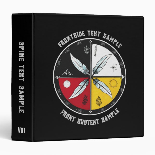 Medicine Wheel Mandala Round Indigenous Binder (Front/Spine)