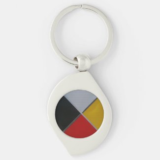 Medicine Wheel Metal Swirl Keychain