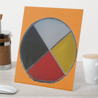 Medicine Wheel Pedestal Sign