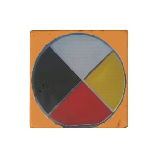 Medicine Wheel Primed Marble Magnet