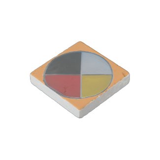 Medicine Wheel Primed Marble Magnet