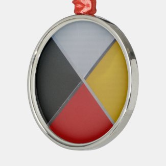 Medicine Wheel Round Ceramic Ornament