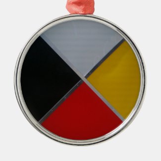 Medicine Wheel Round Ceramic Ornament