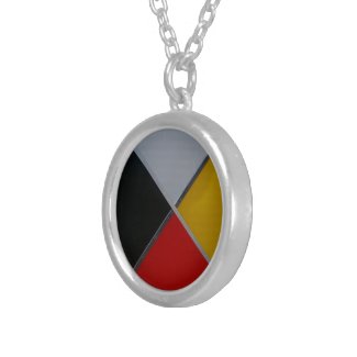 Medicine Wheel Round Silver Plated Necklace