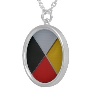 Medicine Wheel Round Silver Plated Necklace