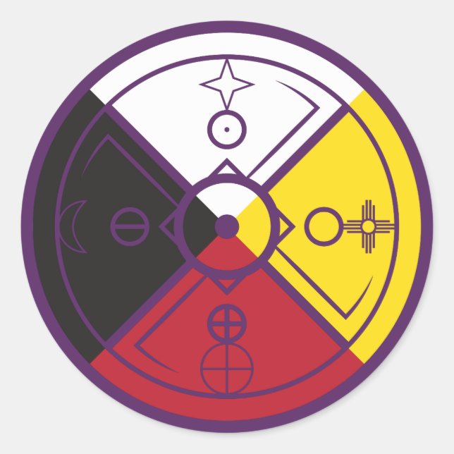 Medicine Wheel : Sacred Hoop Classic Round Sticker (Front)