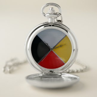 Medicine Wheel Silver Pocket Watch