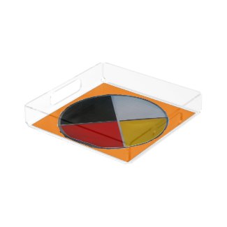 Medicine Wheel Square Acrylic Tray