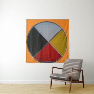 Medicine Wheel Square Tapestry