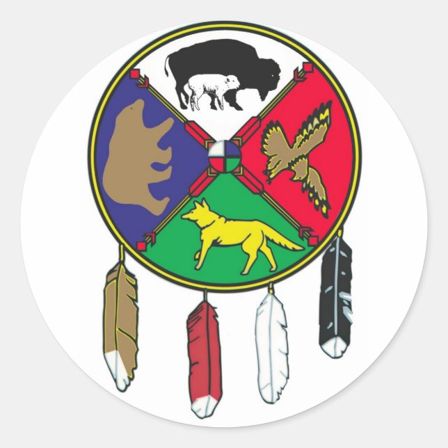 Medicine Wheel WBW Classic Round Sticker (Front)