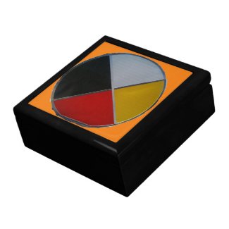 Medicine Wheel Wooden Jewelry Keepsake Box