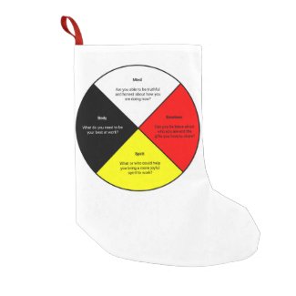 Medicine Wheel words Christmas Stocking