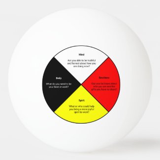 Medicine Wheel words Ping Pong Ball