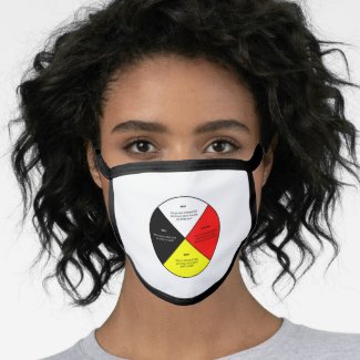 Medicine Wheel words Poly Blend Face Mask